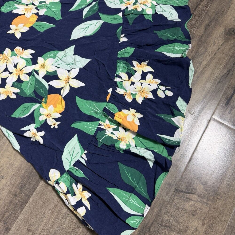 Old Navy Fit and Flare Cami Lemon Floral Dress Size Medium Womens Resort Wear - Picture 5 of 8